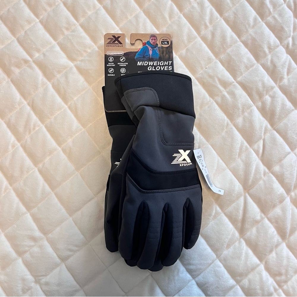 NWT ZeroXposur midweight gloves in black Men’s L/XL